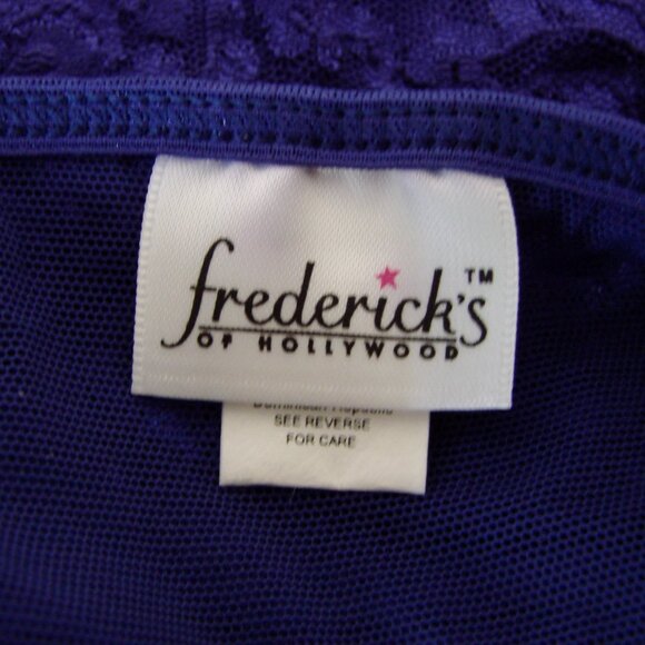 Vintage Y2K Camisole Corset Frederick's of Hollywood Purple Lace Satin Medium - Picture 4 of 10